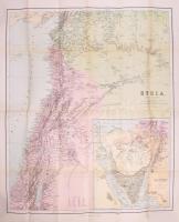 cca 1910 Syria with index. By William Shawe. Philips' New Series of Travelling Maps. [Szíria té...