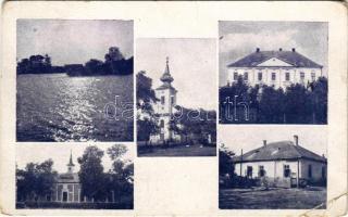 1942 Jánoshida, Római katolikus templom, Népiskola, Premontrei rend kastélya. Szokoly János kiadása (EM)