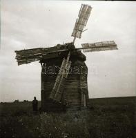 ca 1943 Szélmalom fotó negatív 6x6 cm