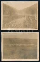 cca 1916 Erdély, Divisions Bäckerei Csikcsefalván, Magyarosvölgy, 2 db hátoldalon feliratozott fotó, 9×12 cm