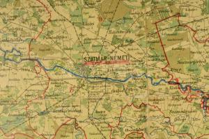 1910 Szatmár vármegye közigazgatási és földmívelési térképe. Szerk. és nyom. a m. kir. állami nyomdá...