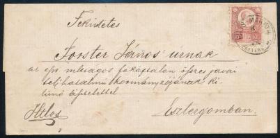 1873 Réznyomat 5kr levélen "PILIS-MARÓTH ESZTERG.M."