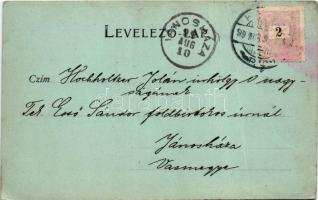 1899 Kassa, Kosice; Nemzeti színház este holdfényben. Breitner Mór kiadása / theatre at night in moo...