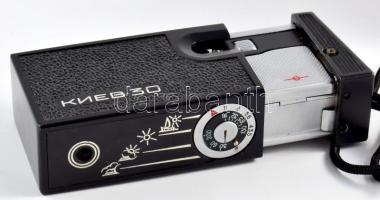Kijev 30 szovjet mini kém fényképezőgép, kis kopással, eredeti tokkal / Kiev 30 vintage USSR miniatu...