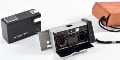 Kijev 30 szovjet mini kém fényképezőgép, kis kopással, eredeti tokkal / Kiev 30 vintage USSR miniatu...