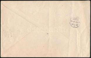 Fiume 1919 12 klf bélyeg ajánlott helyi levélen / 12 stamps on local registered cover. Signed: Bodor