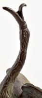 cca 1900 Pompei madáralakos csengő bronz másolata, m: 20 cm