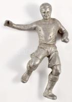 2 db szocreál aluminium szobor Fémöntő munkás, labdarúgó 17 , 22 cm