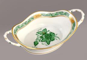 Herendi Apponyi mintás porcelán kosár. Kézzel festett, jelzett, hibátlan 15 cm