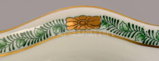 Herendi Apponyi mintás porcelán kosár. Kézzel festett, jelzett, hibátlan 15 cm