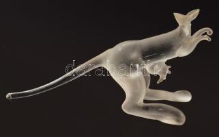 Kanguru figura dísz, tejüveg, kézzel készült 15 cm