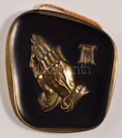 Albrecht Dürer imádkozó kéz. Bronz fali dísz zománc festéssel 9x11 cm