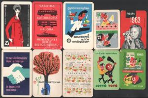 1961-1967 Vegyes kártyanaptár tétel, 10 db