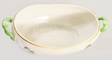 Herendi virágmintás fedeles kínáló, inda fülekkel és eperfogóval. Jelzett, kézzel festett, hibátlan,...