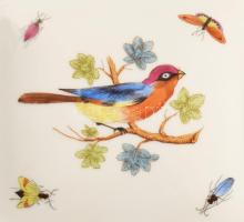 Herendi Herendi Pheasant, Bird and Insect mintás bonbonier. Jelzett, hibátlan, 9x9 cm