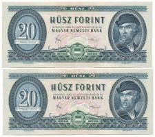 1980. 20Ft (2x) sorszámkövetők "C 407 063565 - C 407 063566" T:XF Adamo F17