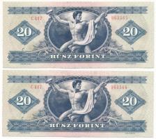 1980. 20Ft (2x) sorszámkövetők "C 407 063565 - C 407 063566" T:XF
Adamo F17