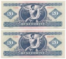 1980. 20Ft (2x) sorszámkövetők "C 369 041007 - C 369 041008" T:XF
Adamo F17