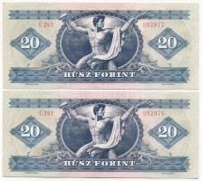 1980. 20Ft (2x) sorszámkövetők "C 261 092978 - C 261 092978" T:F szép papír
Adamo F17
