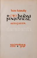 Kós Károly: Budai Nagy Antal. Színjáték. Erdélyi Szépmíves Céh 105. sz. kiadványa. Kolozsvár, 1936., Erdélyi Szépmíves Céh,(Minerva-ny.), 2 (díszcímlap)+147+1+IV (Erdélyi Szépmíves Céh tagjainak névsora) p. 1. kiadás. Számozott, 110. számú, előfizetők részére készült példány. Ex libris-szel, rajta Erdély címerével: "Ez a könyv az Erdélyi Szépmíves Céh tagja: Dr. Bányász István számára készült." Kiadói félpergamen-kötés, Rohonyi Antal-kötés, kissé kopott, részben fakult borítóval.