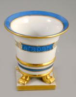 Herendi D'or Blue mintás talpas kisváza. Jelzett, minimális kopással, m: 7,5 cm