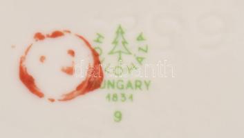 Hollóházi gyűrűtartó + tojás alakú ékszertartó, jelzett, hibátlan, h: 7,5 cm alatt