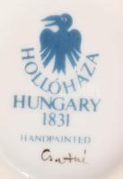 Hollóházi gyűrűtartó + tojás alakú ékszertartó, jelzett, hibátlan, h: 7,5 cm alatt