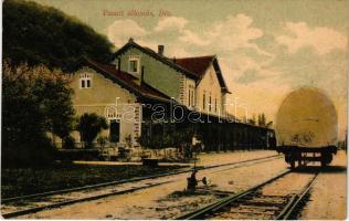 Dés, Dej; vasútállomás. Gálócsi Samu kiadása / railway station