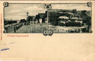 Kemence, utcakép, látkép. Kanyó A. kiadása. Art Nouveau, floral (EK)