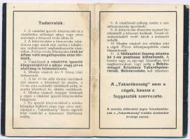 1932. Békéscsaba ",,TAKARÉKOSSÁG'' központi irodájának vásárlási könyvecskéje" k...