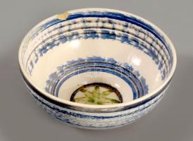 Bukrán Edit (1957-): Tálka, Mázas kerámia, jelzett, apró lepattanással d: 12 cm