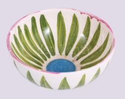 Bukrán Edit (1957-): Tálka, Mázas kerámia, jelzett, apró lepattanással d: 12 cm