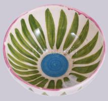 Bukrán Edit (1957-): Tálka, Mázas kerámia, jelzett, apró lepattanással d: 12 cm