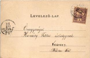 1900 Ipolyság, Sahy; látkép. Kanyó Antal kiadása / general view. Art Nouveau (EB)