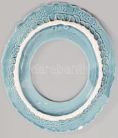 Bukrán Edit (1957-): Képkeret, Mázas kerámia, jelzett, apró lepattanással ami csak hátulról látszik, belső méret: 9×9 cm, külső méret: 19×17 cm