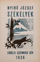 Nyírő József: Székelyek. Elbeszélések és rajzok. Erdélyi Szépmíves Céh 103. sz. kiadványa. Kolozsvár, 1936., Erdélyi Szépmíves Céh,(Minerva-ny.), 2 (díszcímlap)+184+4+IV (Erdélyi Szépmíves Céh tagjainak névsora) p. 1. kiadás. Számozott, 184. számú, előfizetők részére készült példány. Ex libris-szel, rajta Erdély címerével: "Ez a könyv az Erdélyi Szépmíves Céh tagja: Dr. Imre Sándor számára készült." Kiadói félpergamen-kötés, Rohonyi Antal-kötés, kopott borítóval.