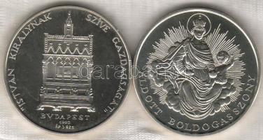 1993 "Szt. István" 2db kis példányszámú  emlékveret 65g ezüst T:PP R!