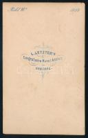 1864 Elegáns férfi egészalakos portréja, vizitkártya Letzter Lázár (1832-1897) kassai műterméből, 10...