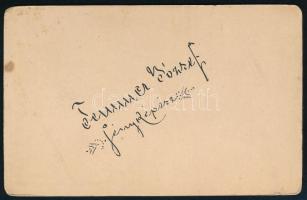 cca 1890 Szőrmesapkát viselő szakállas úr kislánnyal, vizitkártya Temmer József budapesti fényképész...