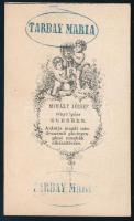 cca 1865 Elegáns hölgy édesanyjával, vizitkártya Mihály József egri műterméből, a verzón "Tarba...
