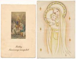 4 db RÉGI karácsonyi üdvözlőlap / 4 pre-1945 Christmas greeting art postcards
