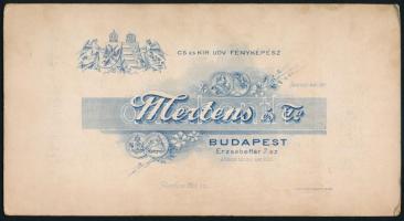 1902 Fiatal hölgy (Végh Sándorné) dedikált portréja, kabinetfotó Mertens és Társa budapesti műterméb...