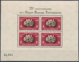 1950 UPU blokk (180.000) (enyhe saroktörés / light folded corner)