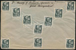 1944 Távolsági levél 20 db bélyeggel + 10 db bélyeggel bélyegzés nélkül / Domestic cover "MISKO...