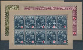 1942 Vöröskereszt (I.) teljes ívsor a 8f ív nélkül (15.000) (3f betapadás / gum disturbance)