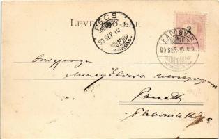 1899 Kaposvár, látkép vasútállomással, városi villanytelep. Gerő Zsigmond kiadása (fl)