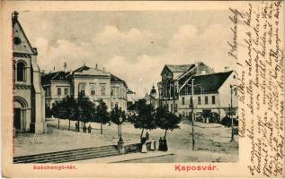 1902 Kaposvár, Széchenyi tér, Vajda Pál üzlete. Gerő Zsigmond kiadása (gyűrődés / crease)