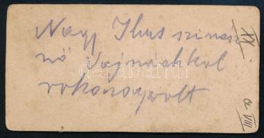 cca 1890 Hölgy portréja (a hátoldali felirat szerint Nagy Ilus színésznő), mignon fotó Zitkovszky Bé...