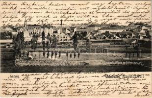 1905 Kaposvár, látkép, városi villanytelep, vasútállomás, vonat, gőzmozdony. Gerő Zsigmond kiadása (b)