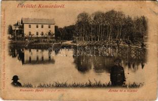 Horgos, Kamaráserdő; Artézi tó a híddal. Czapik Gyula kiadása / lake, bridge (lyukak / pinholes)